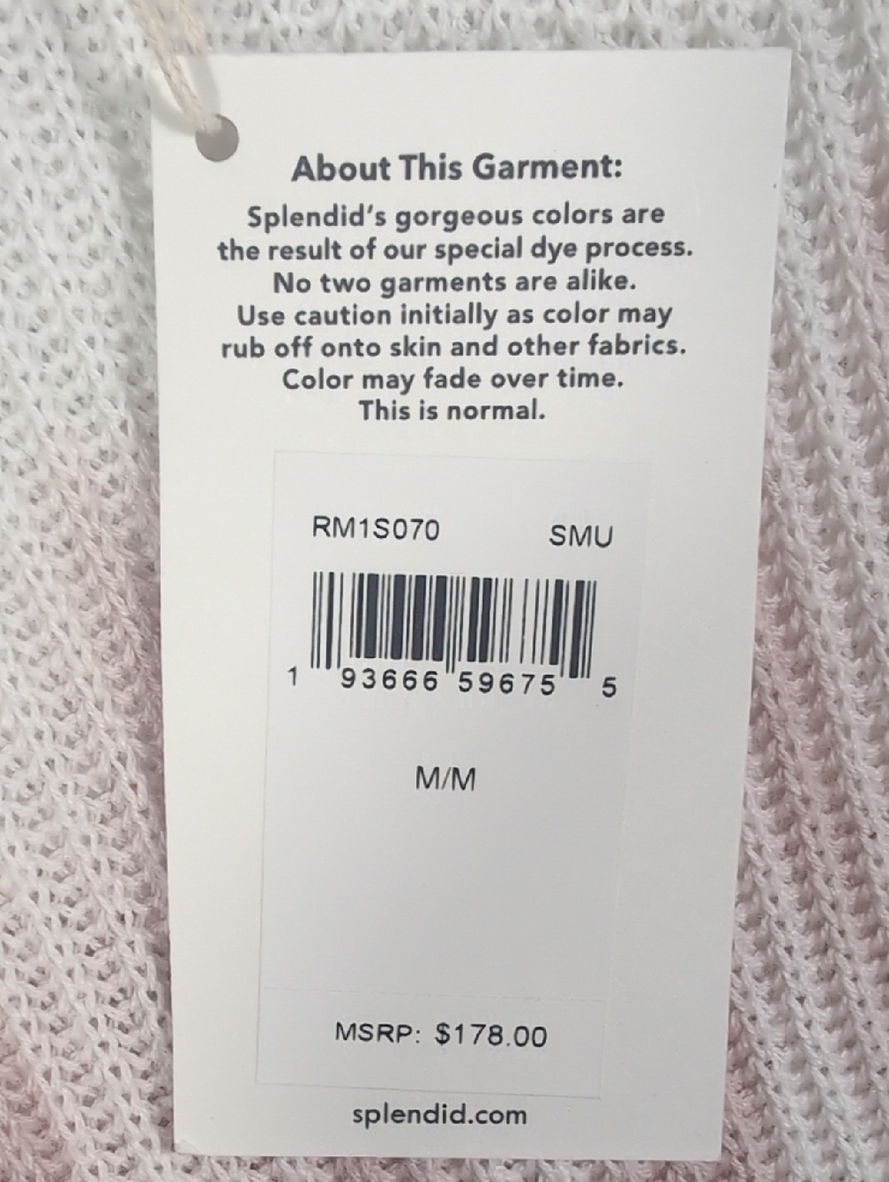 New Splendid Lightweight Spring Pink & Gray Tie-Dye Crewneck Knit Sweater, M. - Picture 3 of 5